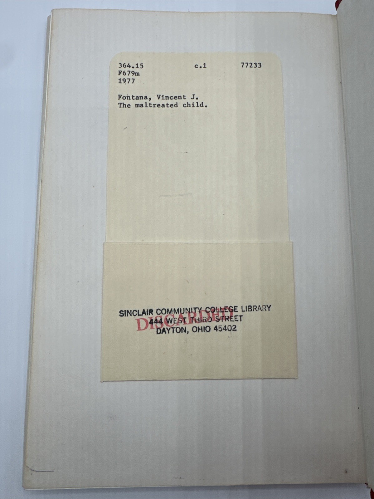 The Maltreated Child 1977 Third Edition Hardcover 156 Pages 1977 Maltreatment