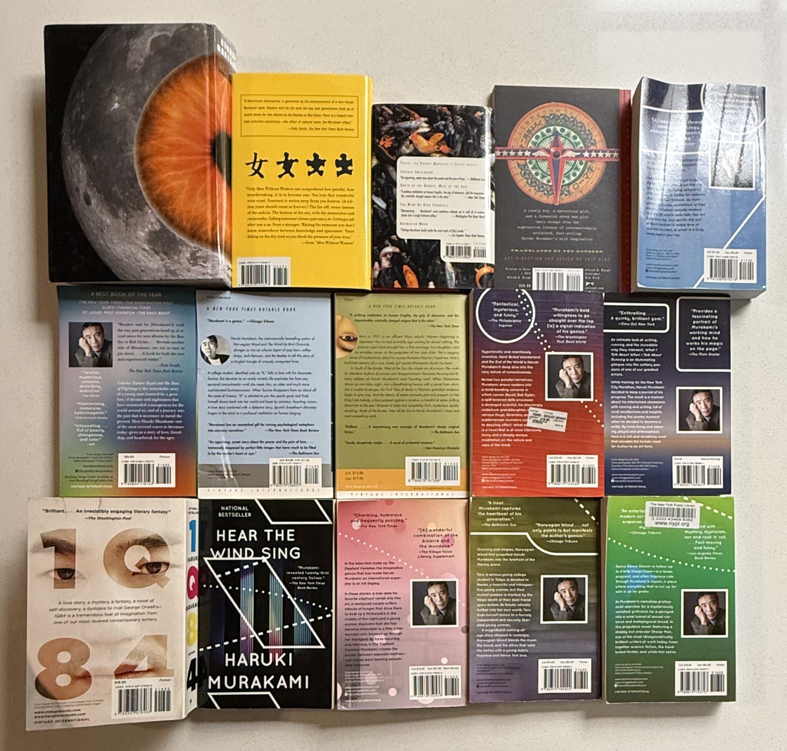 HARUKI MURAKAMI – LOT OF 15 BOOKS IN VERY GOOD CONDITION – 12 PB / 3 HC