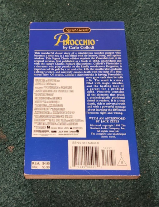 1996 PINOCCHIO New Line Cinema Movie Tie-In Carlo Collodi Charles Folkard