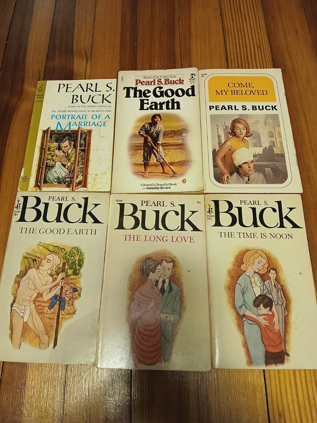 Pearl S. Buck Paperback Book Lot 6 Pocket books and Cardinal editions