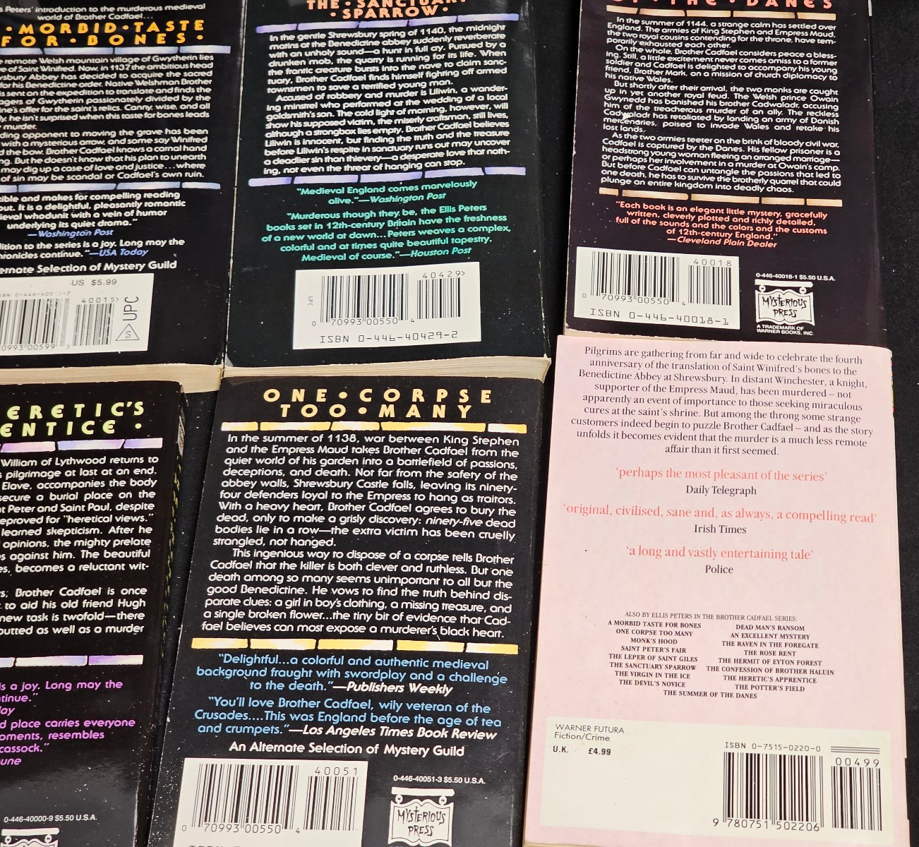16 Brother Cadfael Chronicles by Ellis Peters Medieval Murder Mysteries HC & PB