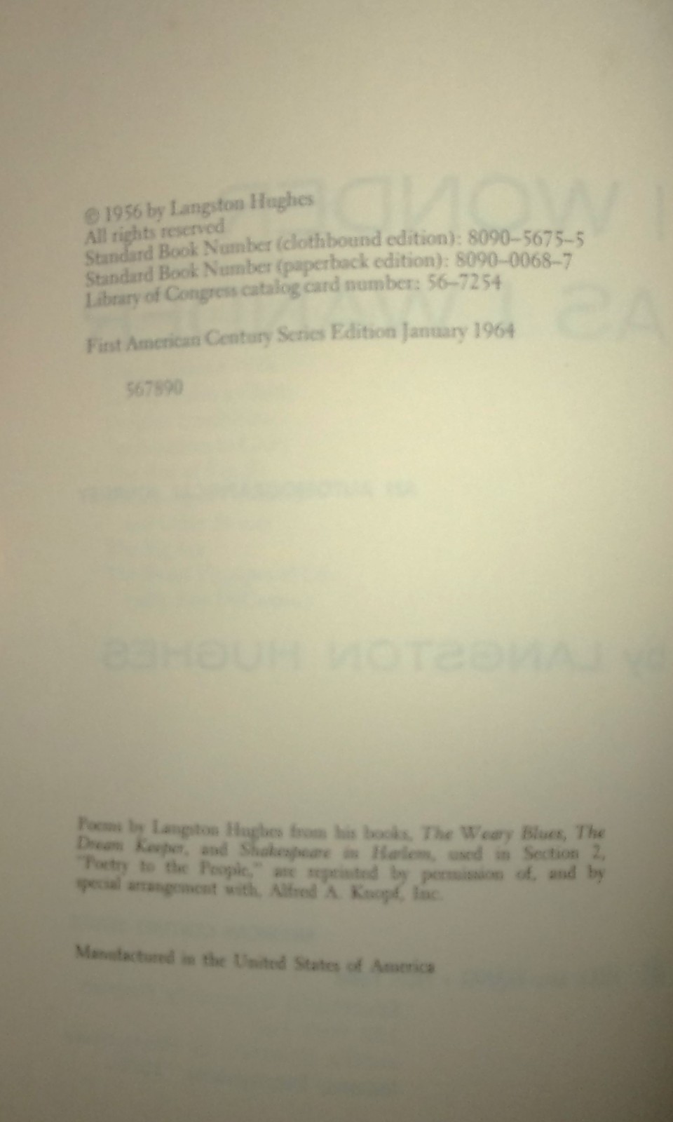 I WONDER AS I WANDER-An Autobiographical Journey-LANGSTON HUGHES-SUPERB 1964!