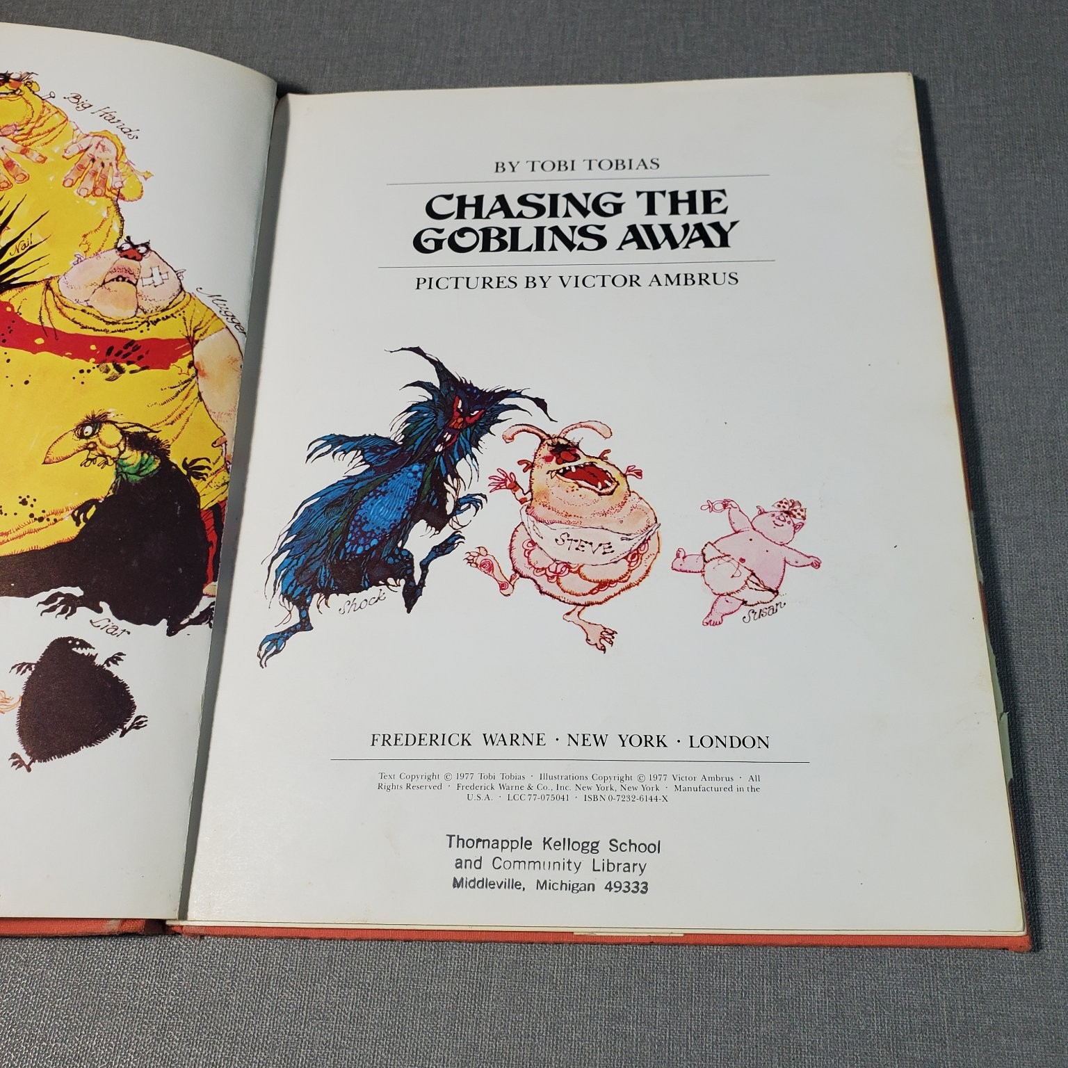 Chasing the Goblins Away Tobi Tobias 1977 Illustrated Fantasy Frederick Warne