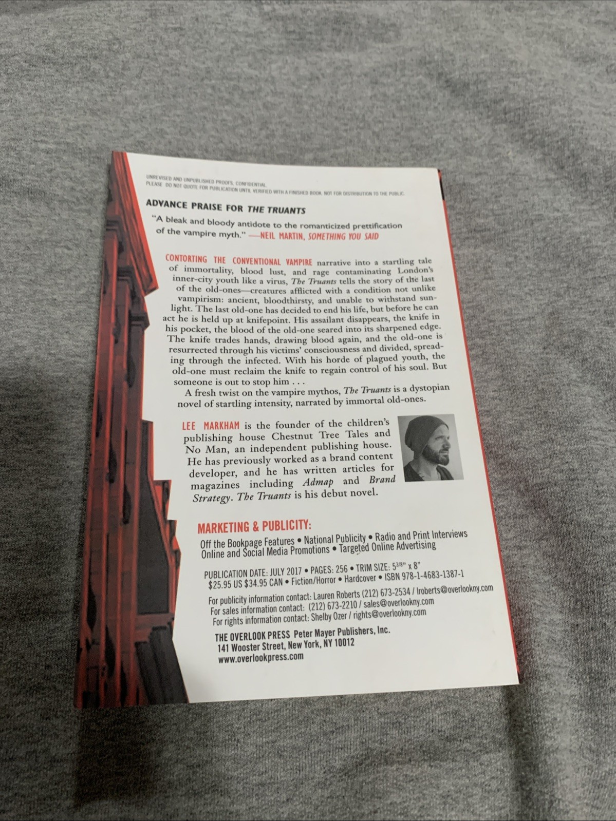 The Truants By Lee Markham- Advance Reader’s Copy