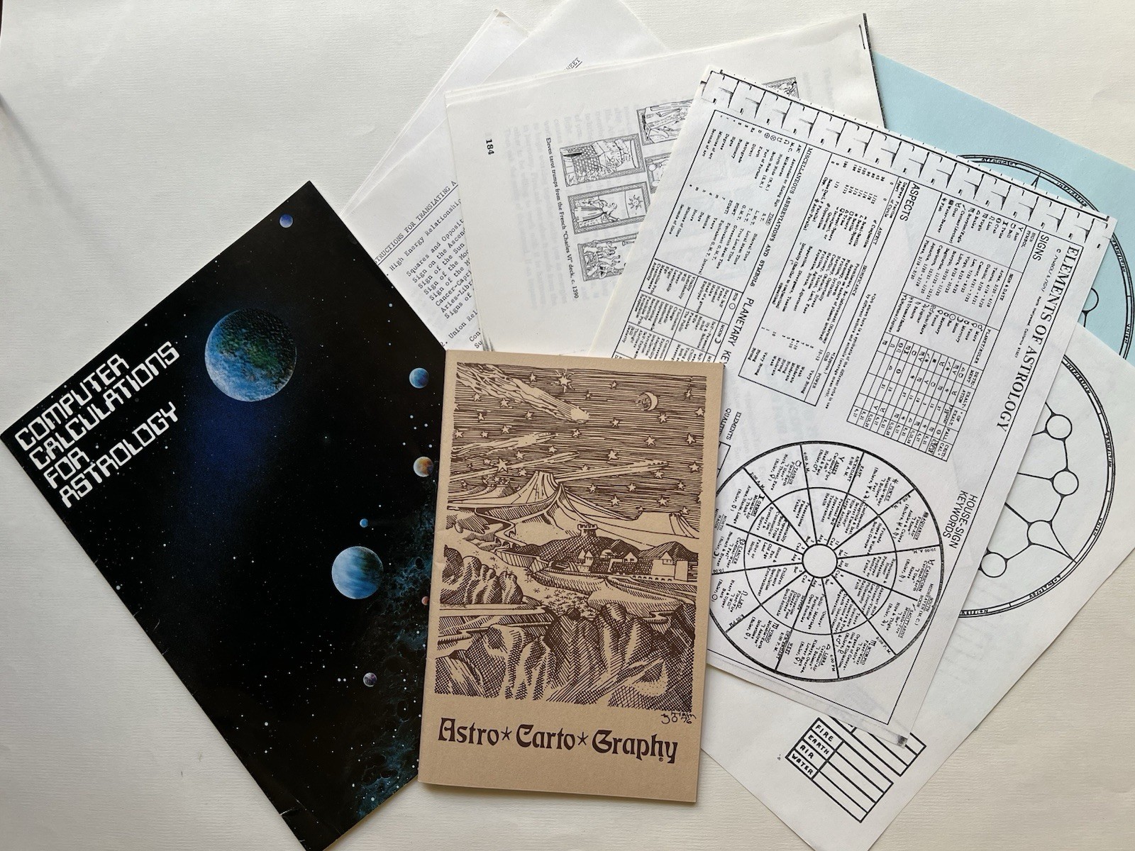 Vintage Astro*Carto*Graphy Astrology Circle Books Computer Calculations Calendar