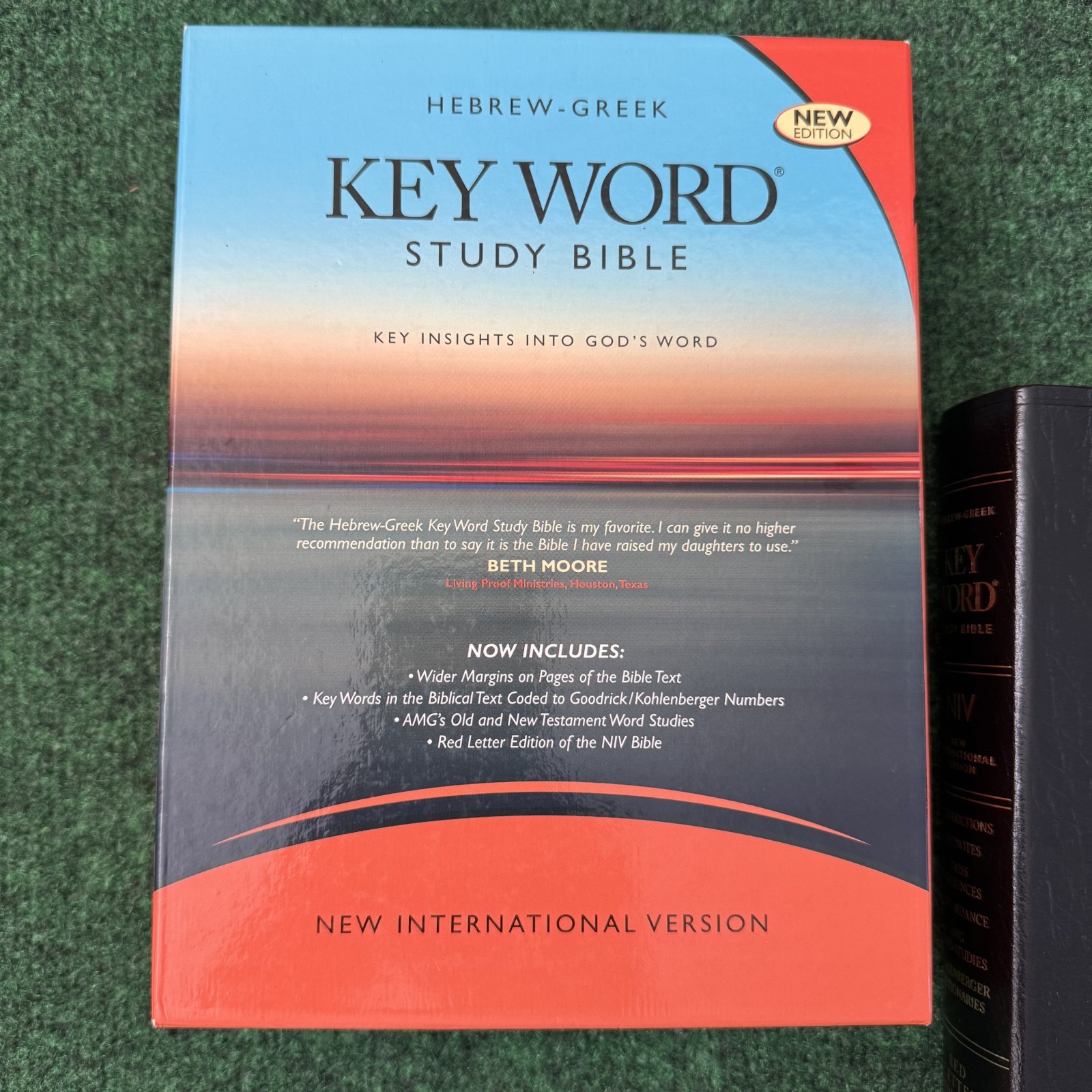 NIV Hebrew Greek Key Word Study Bible Bonded Black Red Letter 1984 Edition