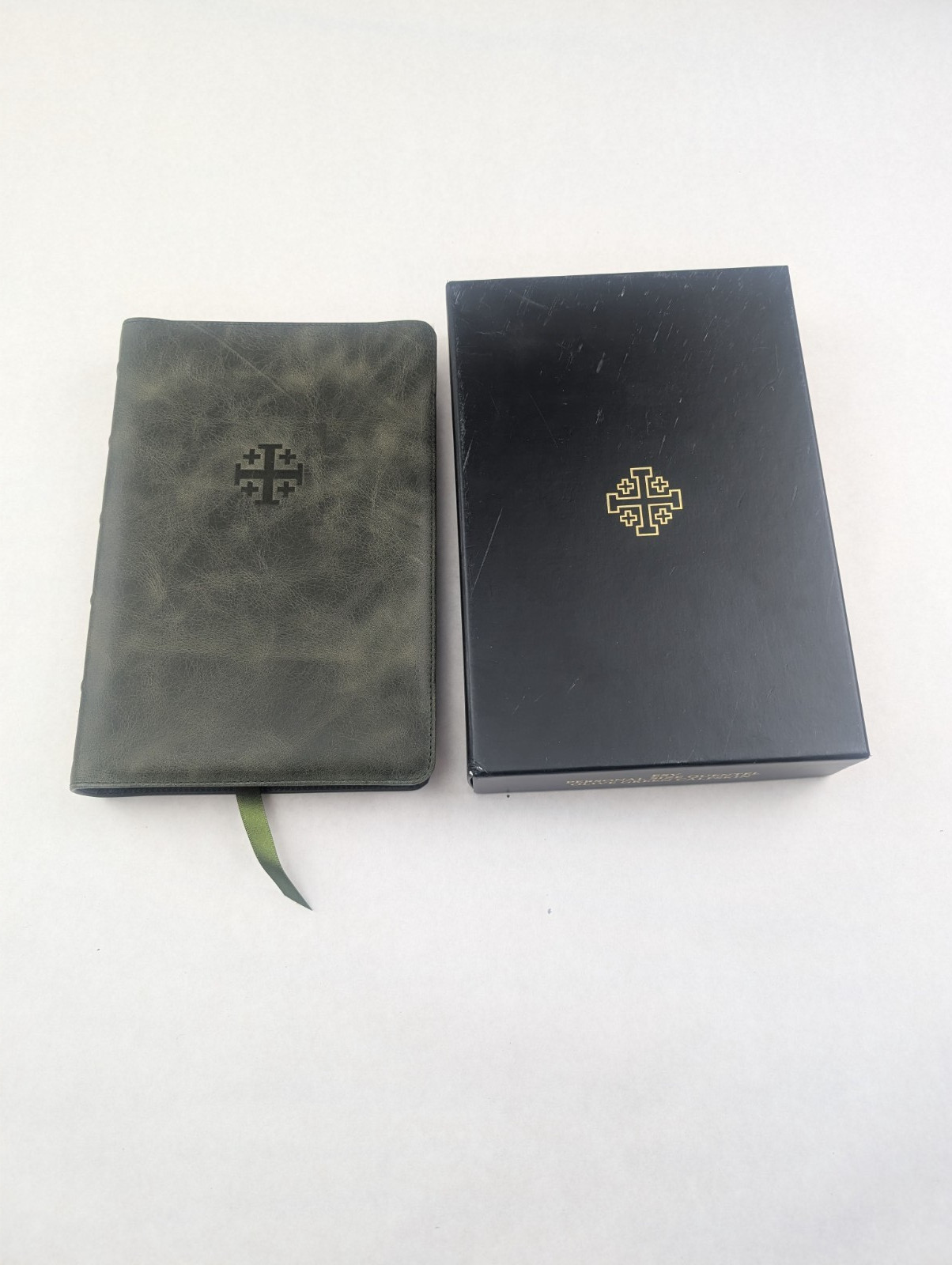 ESV Schuyler Quentel Bible in Olive Green Calfskin