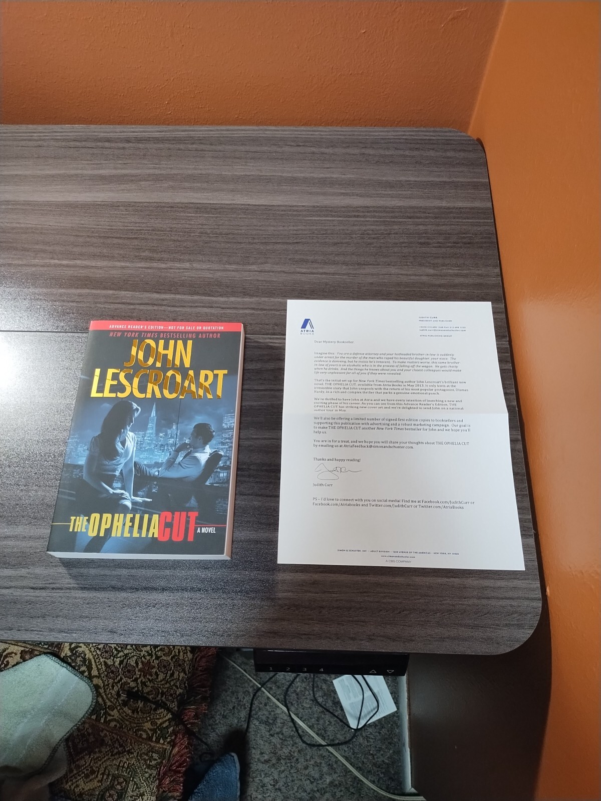 The Ophelia Cut John Lescroart Advance Reader Edition ARC Uncorrected Proof Lega