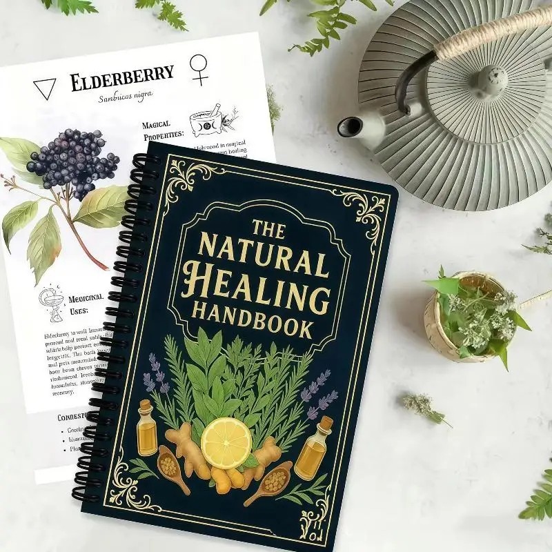 The Natural Healing Handbook, Spiral-Bound Guide For Herbal Remedies And Natural