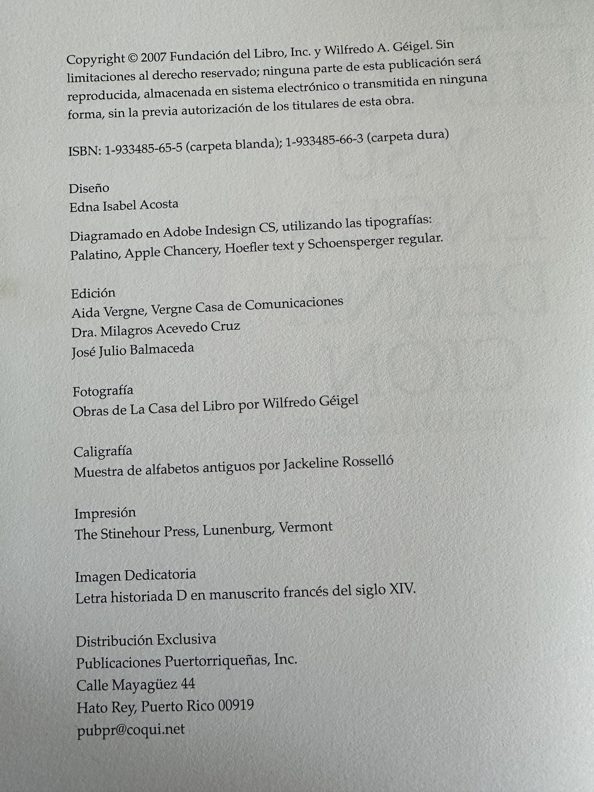 El Libro y su Encuadernacion – Wilfredo Geigel – Hardcover – 241 pages – Spanish