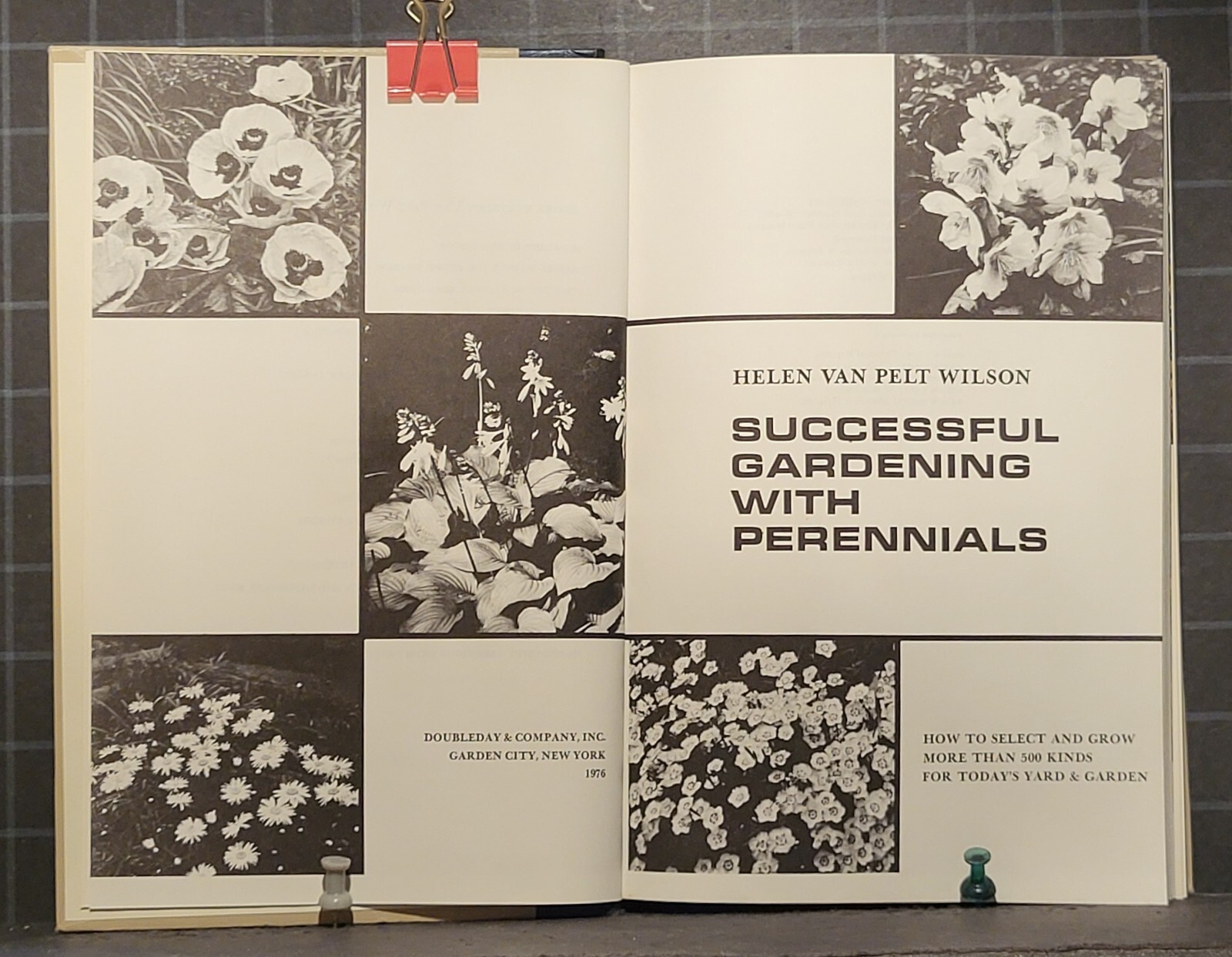 Successful Gardening with Perennials : by Helen Van Pelt Wilson 1976 HC 2642