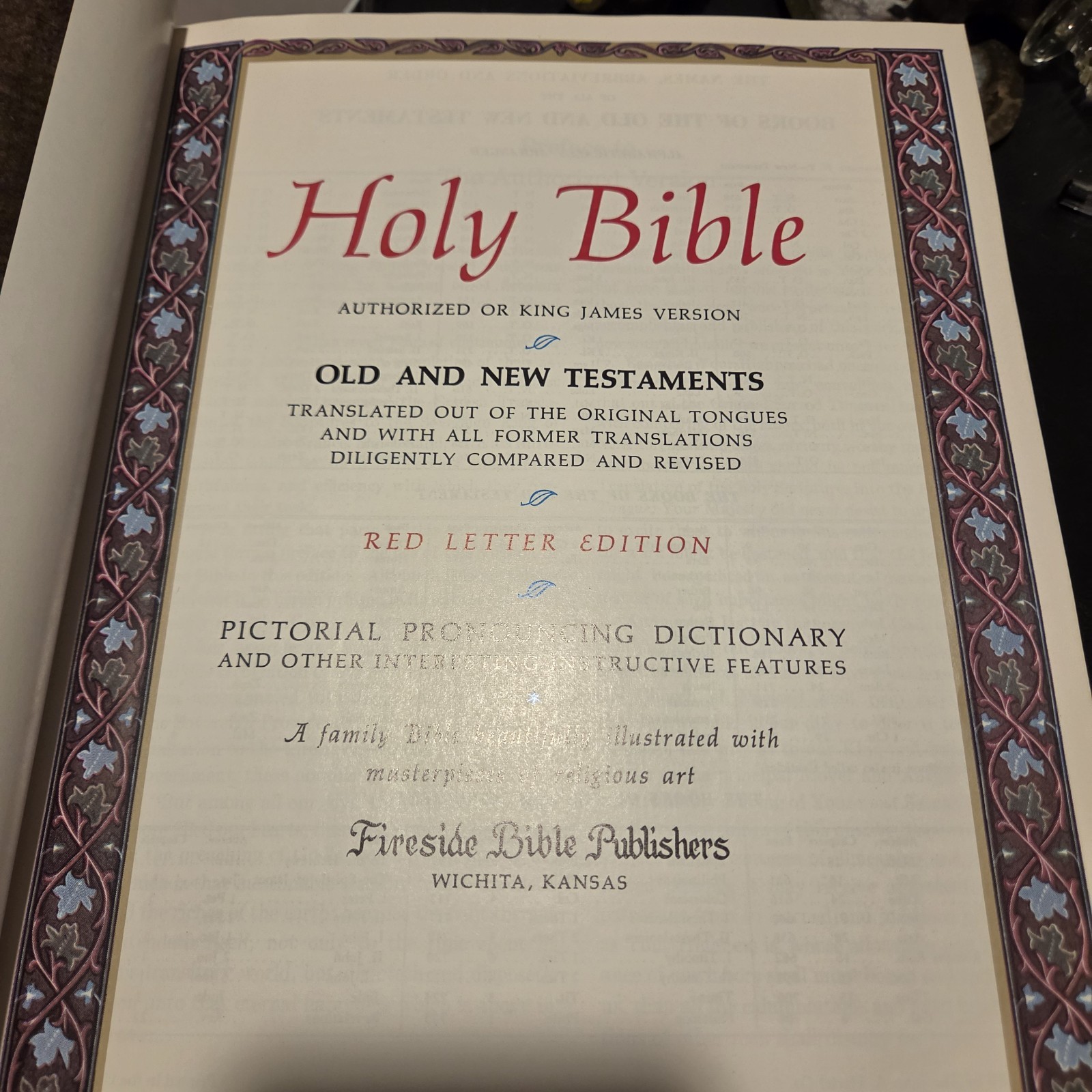 Vintage 1970s Fireside Family Edition Holy Bible (King James Version) with Salt