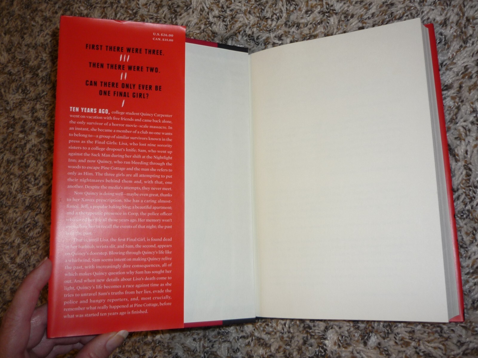 Final Girls by Riley Sager, 2017 Hardcover, First 1st Edition 3rd Print, DJ