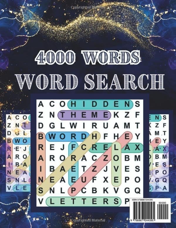 4000 Giant Book of Word Search For Adults (200 Themed Puzzles): Wordsearches…