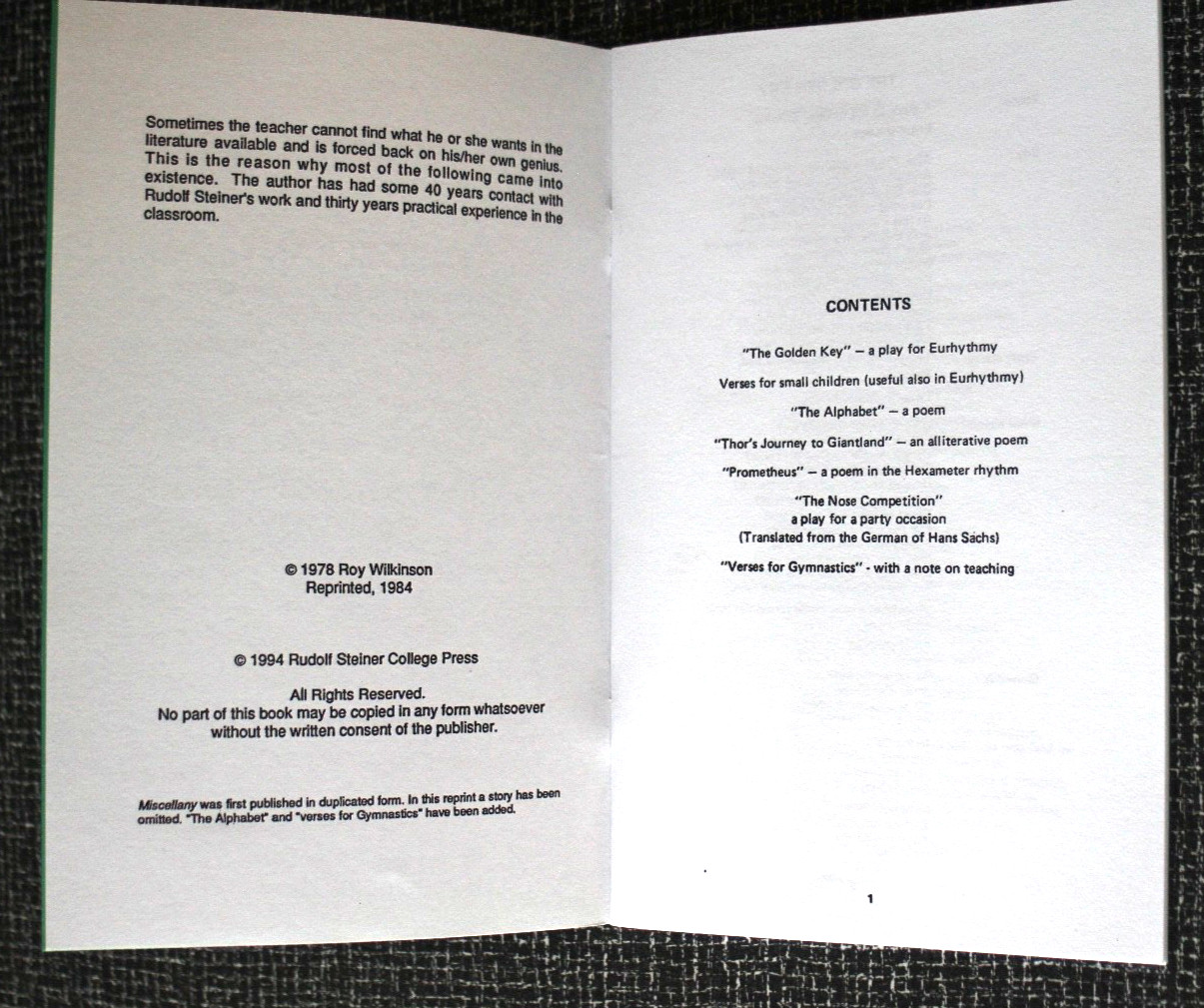 Miscellany: A Collection of Original Poems and Plays and one Translation