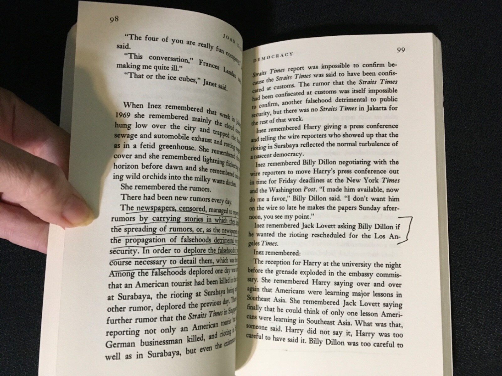Lot 2 JOAN DIDION – Slouching Towards Bethlehem + DEMOCRACY Novel Politics Humor