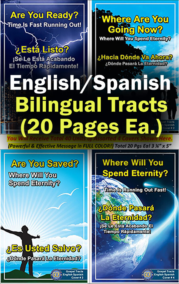 Bible Gospel Tracts: English/Spanish, Pack of 40 in 4 Covers, 20 Pages Each
