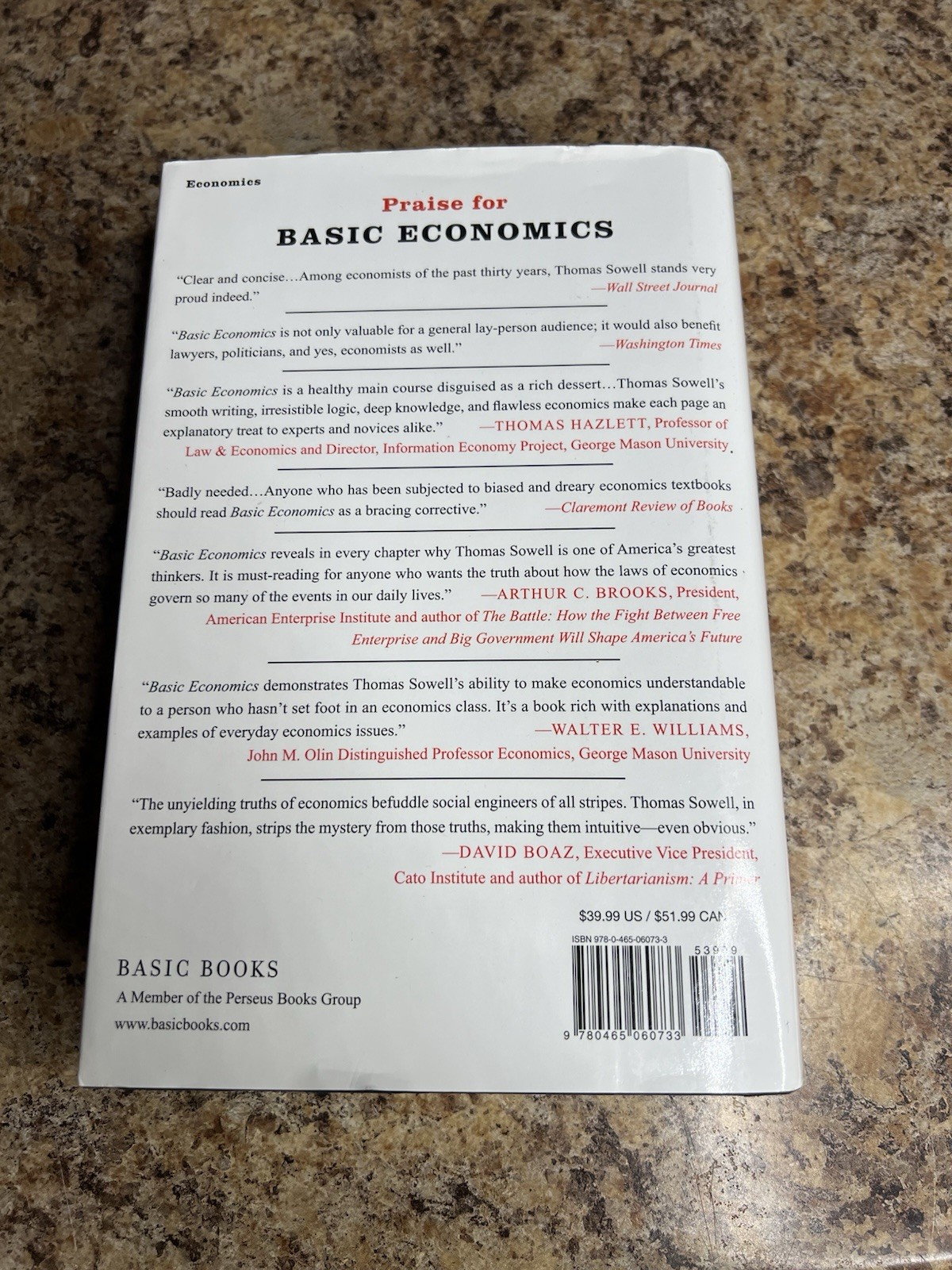Basic Economics Thomas Sowell 5th Edition Hardcover Common Sense Economy Guide
