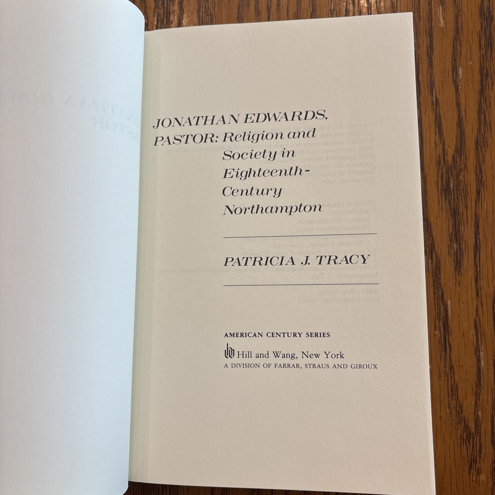 Jonathan Edwards, Pastor By Patricia J. Tracy PB