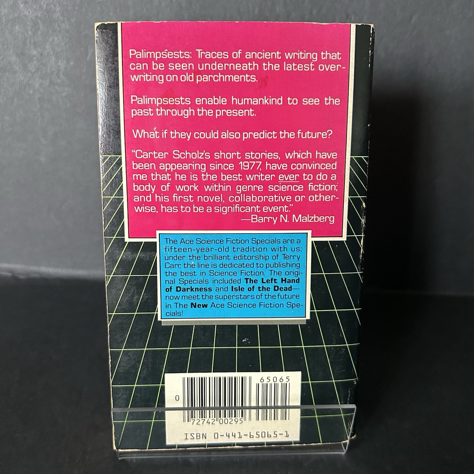 Palimpsests by Carter Scholz & Glenn Harcourt 1984 Ace SF Special 1st Printing