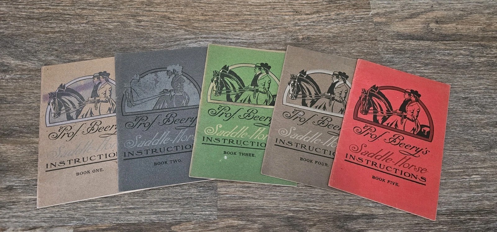1910 Prof. Beery’s Saddle-Horse Instructions Booklets 1 – 5 Complete