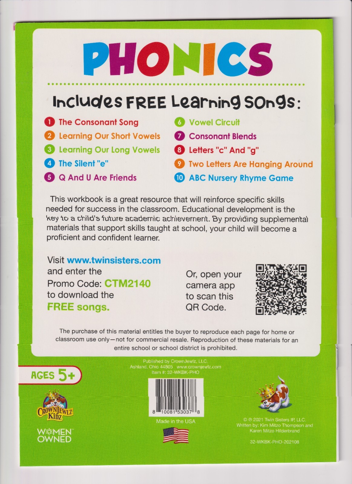 Set of 4 Educational Workbooks: Alphabet, Colors and Shapes, Numbers, Phonics Ag