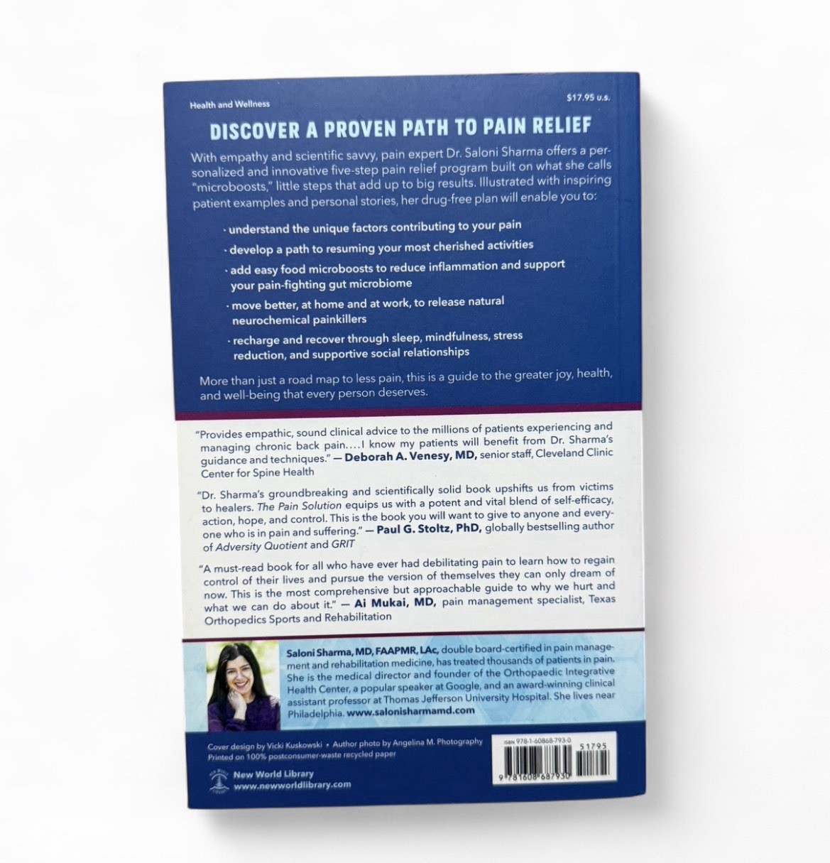 The Pain Solution by Saloni Sharma MD, Paperback, New World Library, Pain