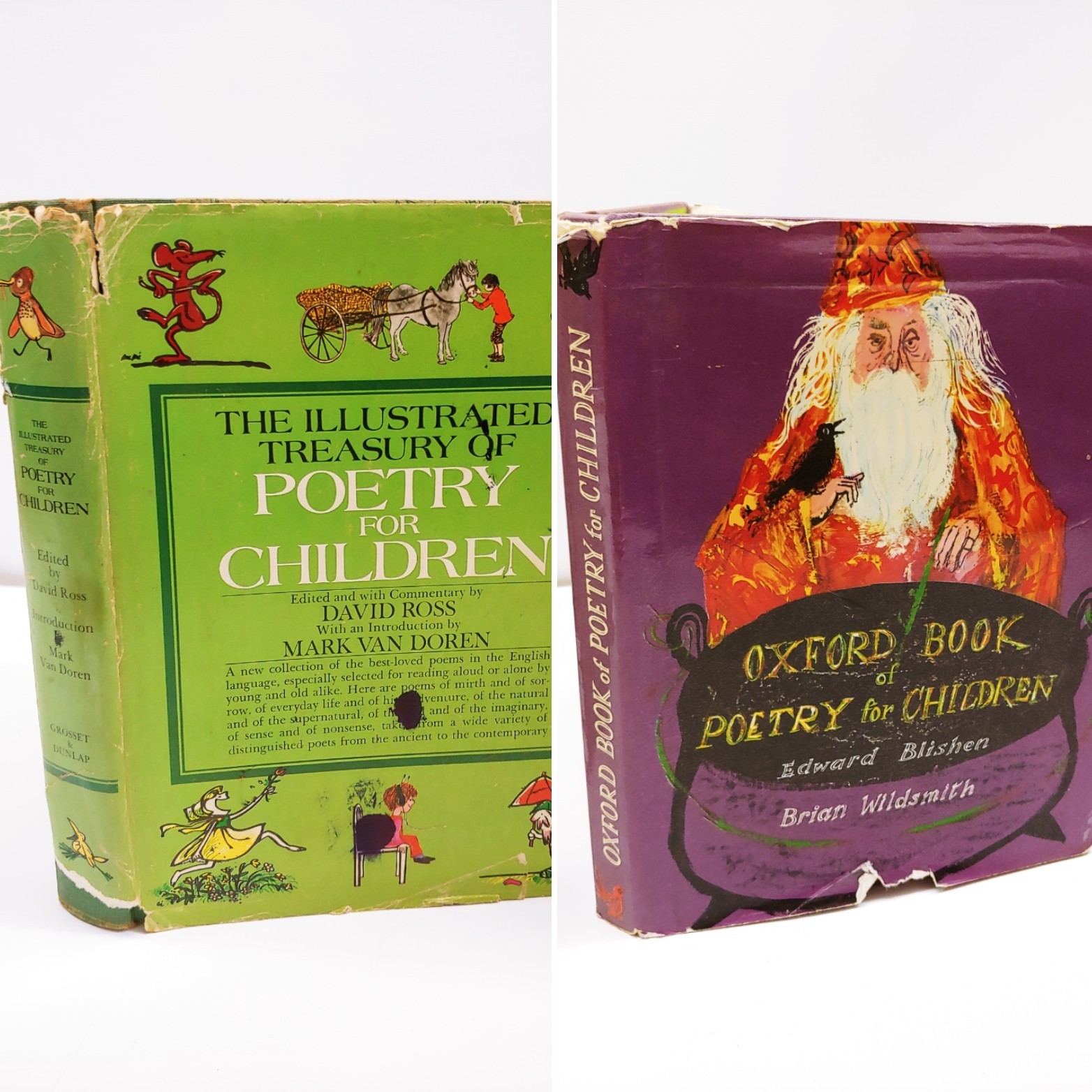 2x Poetry Books For Children HCDJ, Oxford Book & Illustrated Treasury – AS SHOWN