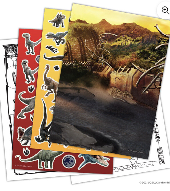 JURASSIC 11×8 Jurassic World Create A Scene Sticker Activity Pad To Color