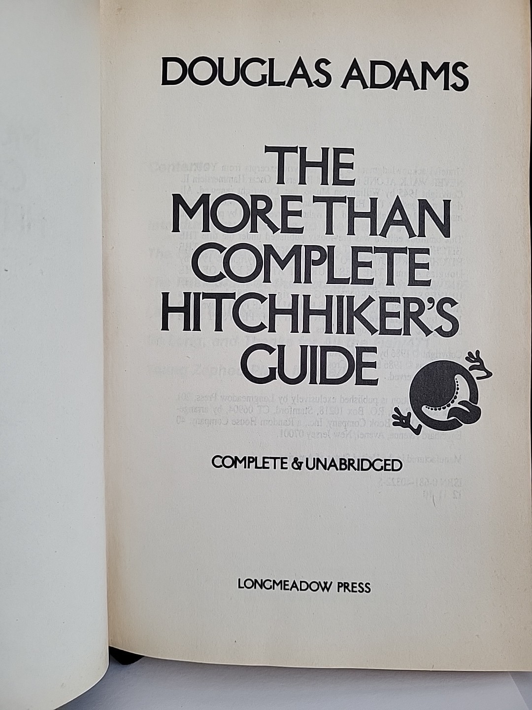 The More Than Complete Hitchhiker’s Guide Douglas Adams 1987 Leather bonding