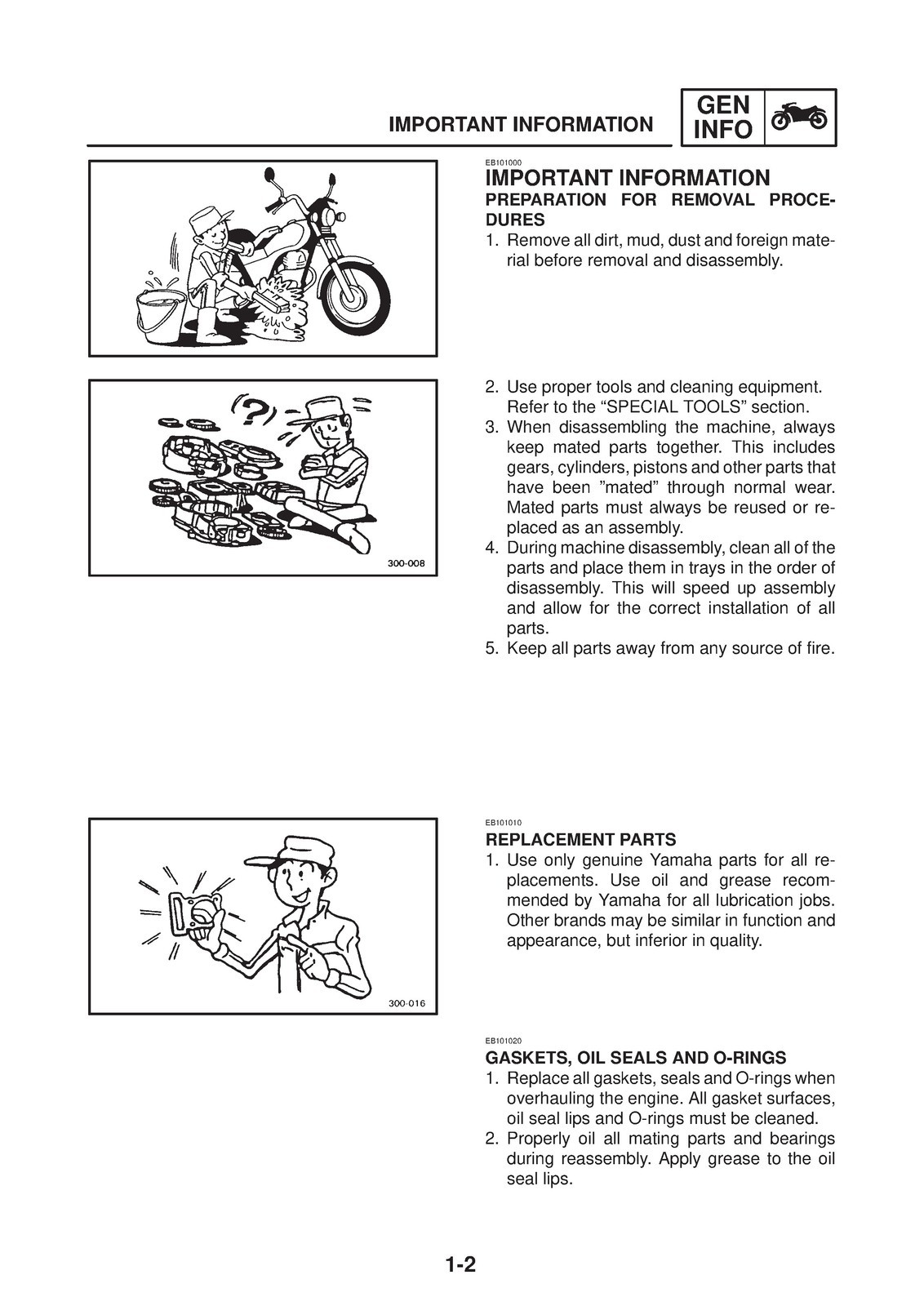 YAMAHA XVS125 Motorcycle Service Manual 2000, CLOSURE, JACKET – XL FOLDOUT PAGES