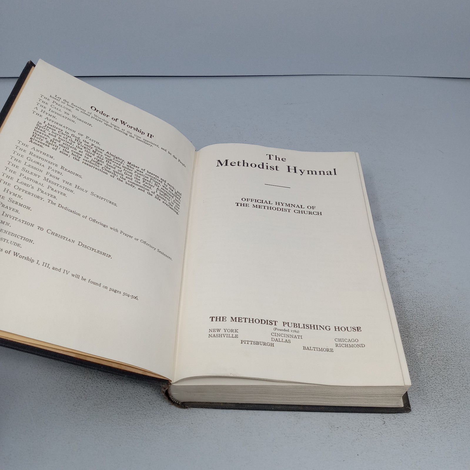 The Methodist Hymnal: 1939 The Methodist Publishing House Hardcover