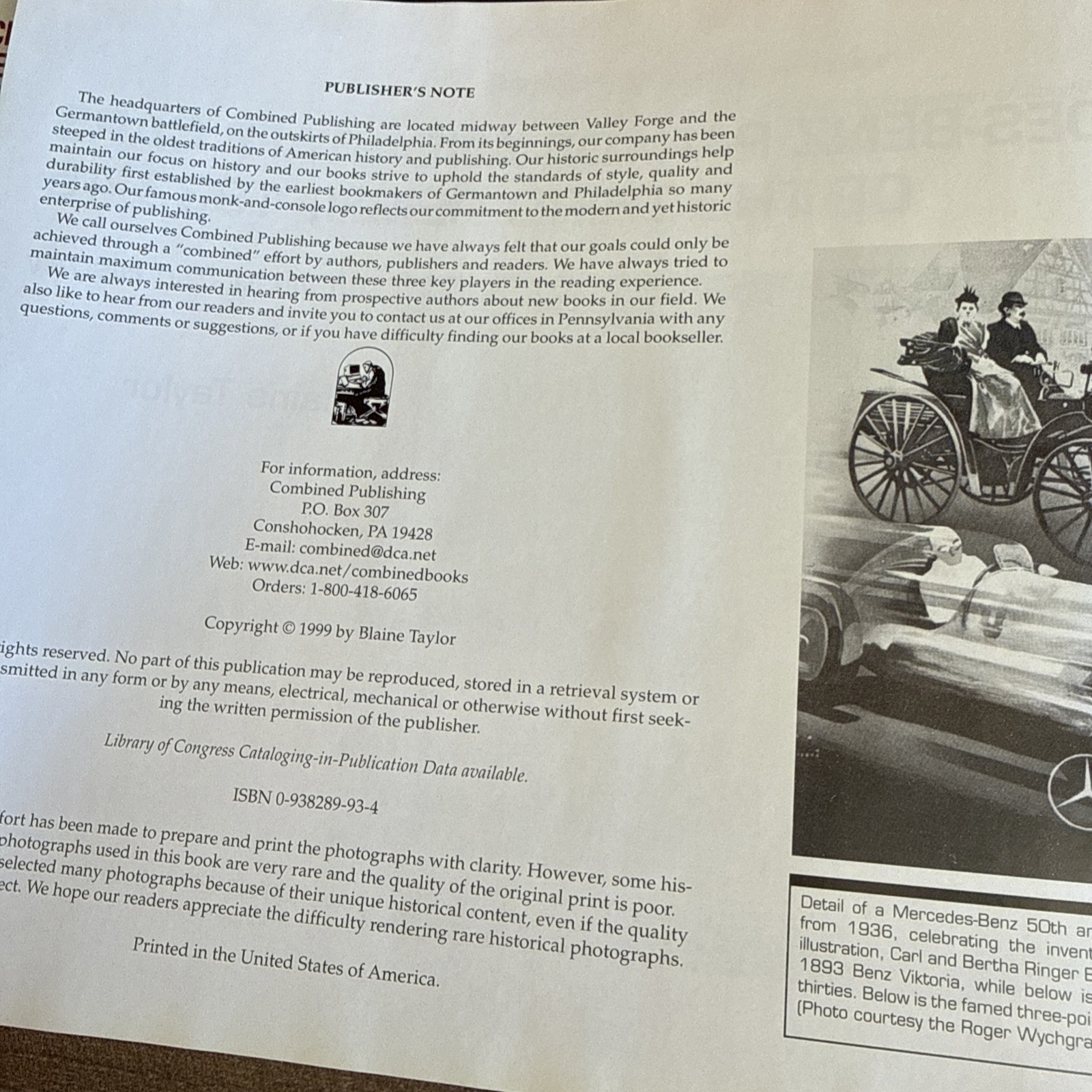 Mercedes-Benz Parade and Staff Cars of the Third Reich by Blaine Taylor WW2 WW1