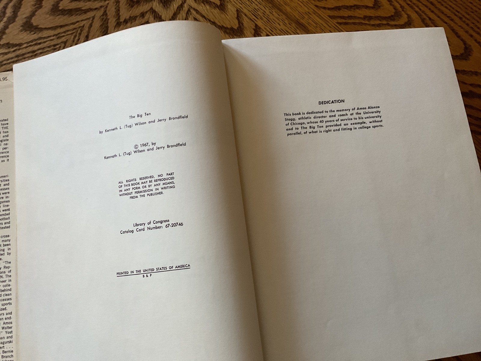 1967 „THE BIG TEN“ BY TUG WILSON AND JERRY BRONDFIELD – 496 Pages