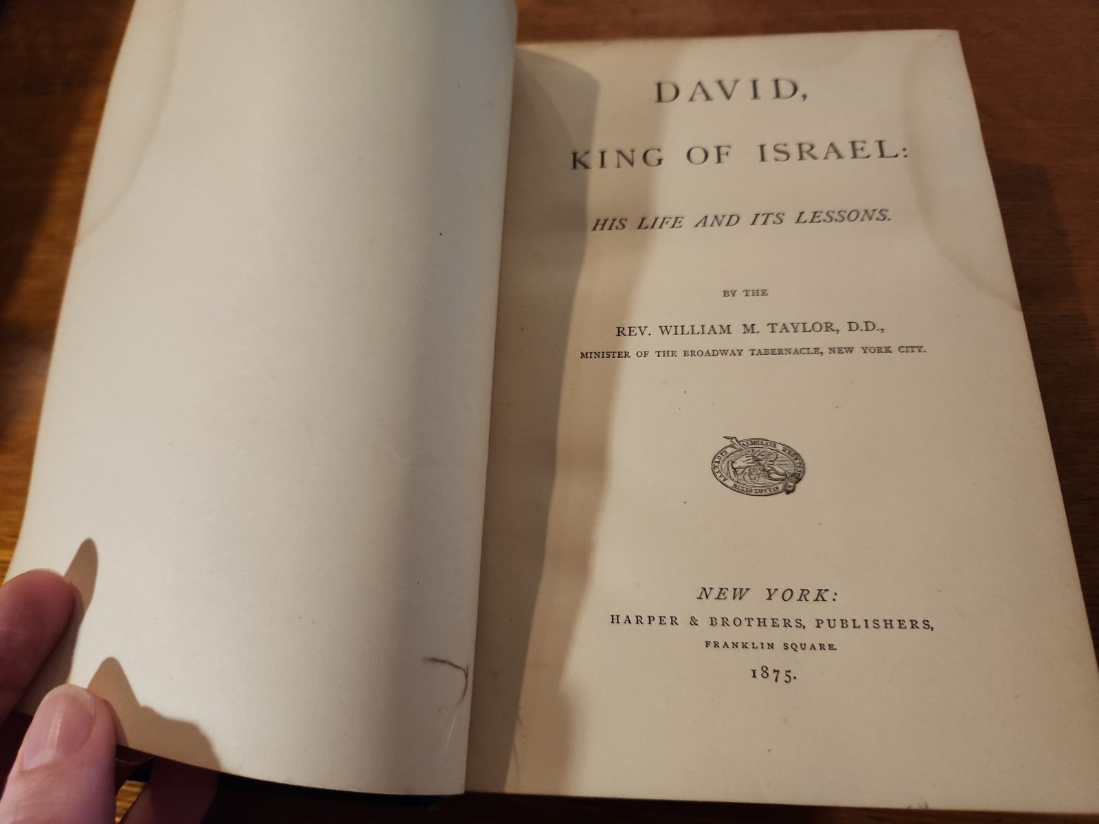 David King of Israel, William M. Taylor, HC 1875, Antique Bible History Book