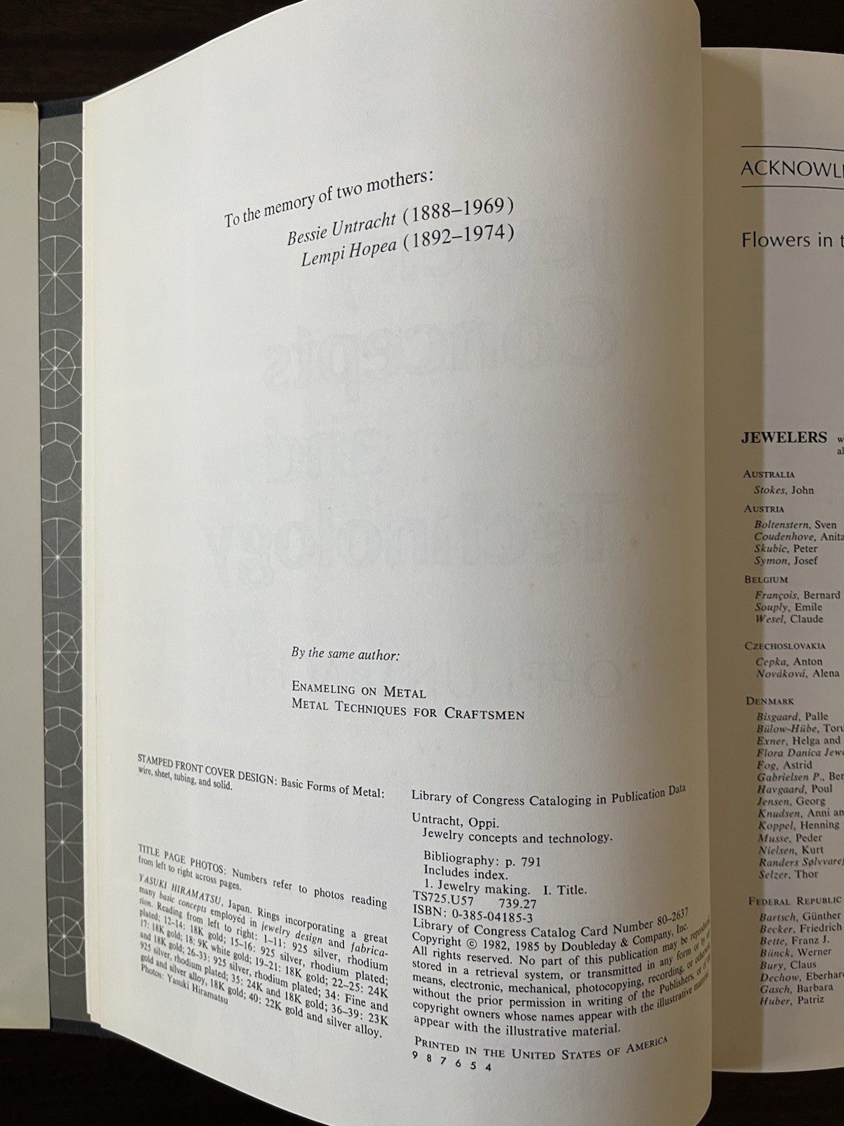 Jewelry Concepts and Technology by Oppi Untracht 1985 Hardcover Book 840 Pages