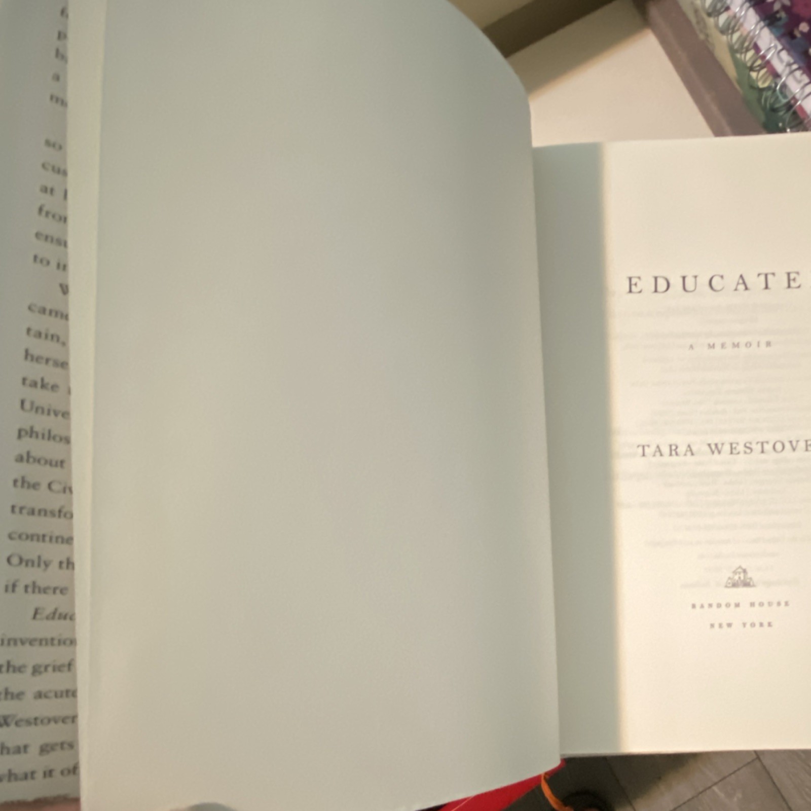 Educated: A Memoir by Tara Westover Hardcover Random House Biography Memoir