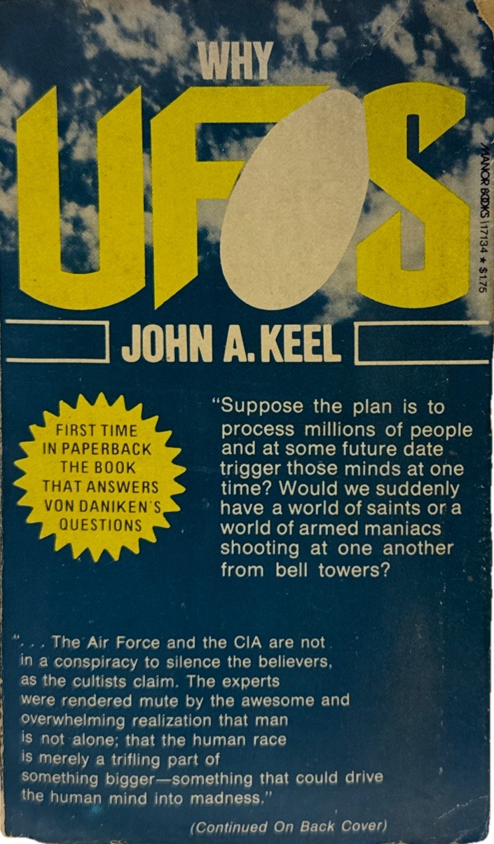 Why UFOs: Operation Trojan Horse by John A. Keel – Vintage 1976 Manor Paperback
