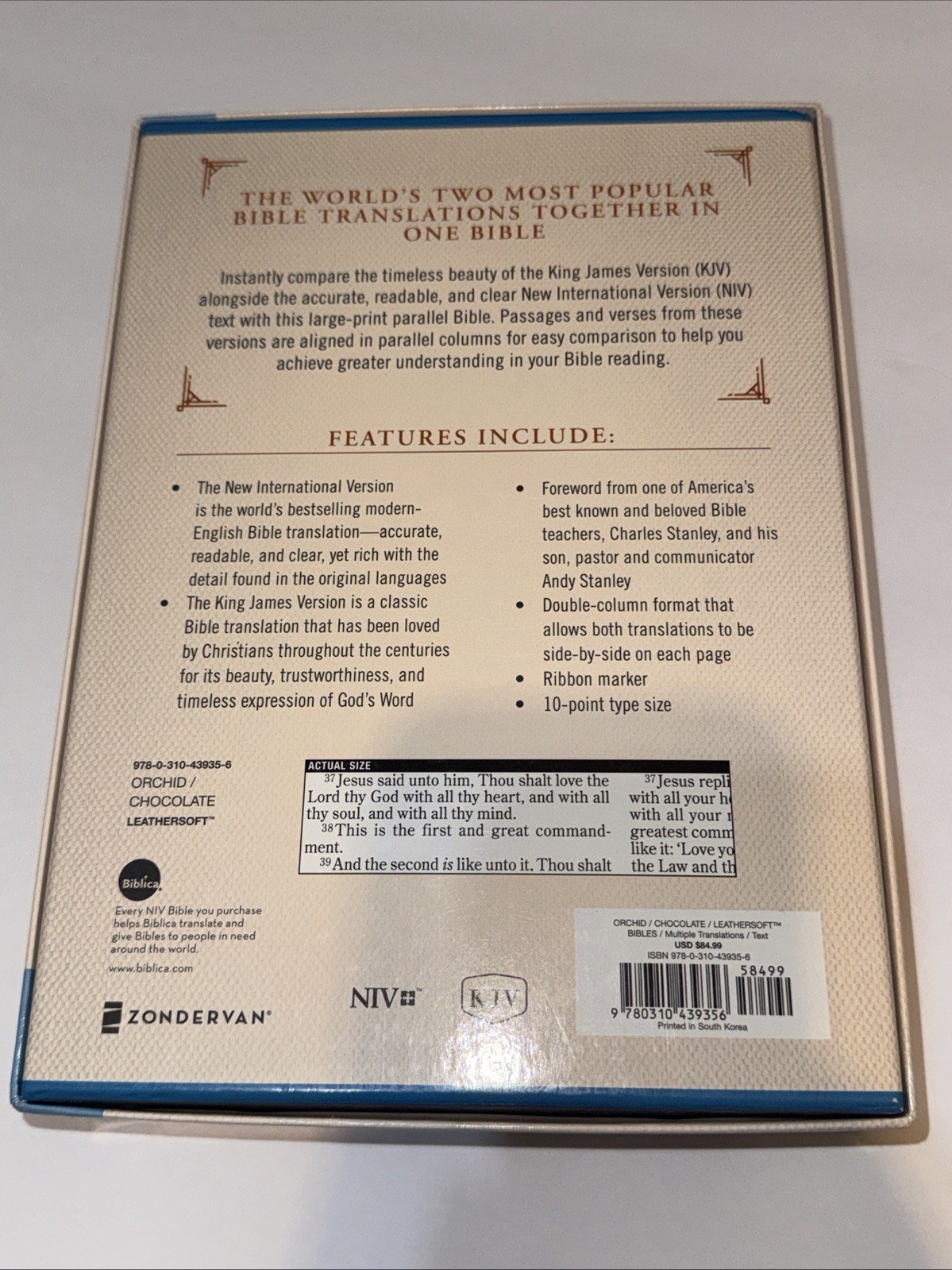 NIV, KJV, Parallel Bible, Large Print, Leathersoft, Pink/Brown: The World’s Two