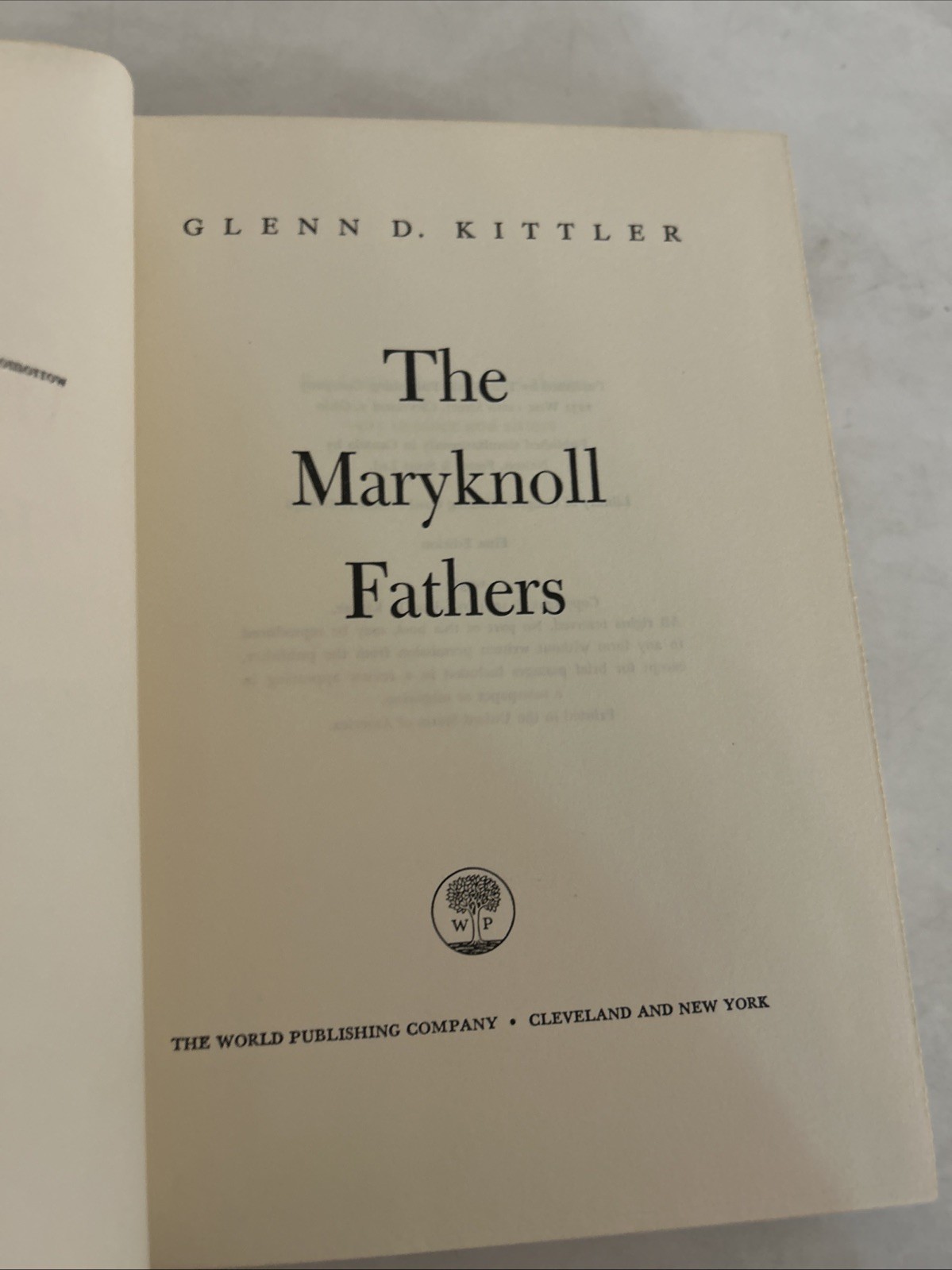The Maryknoll Fathers, Glenn D. Kittler, World, 1st Ed c 1961