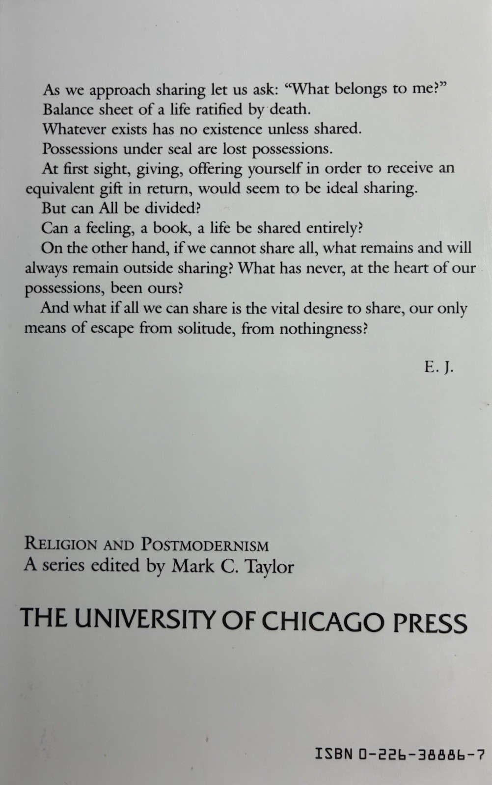 The Book Of Shares( Religion & Post-Modernism)