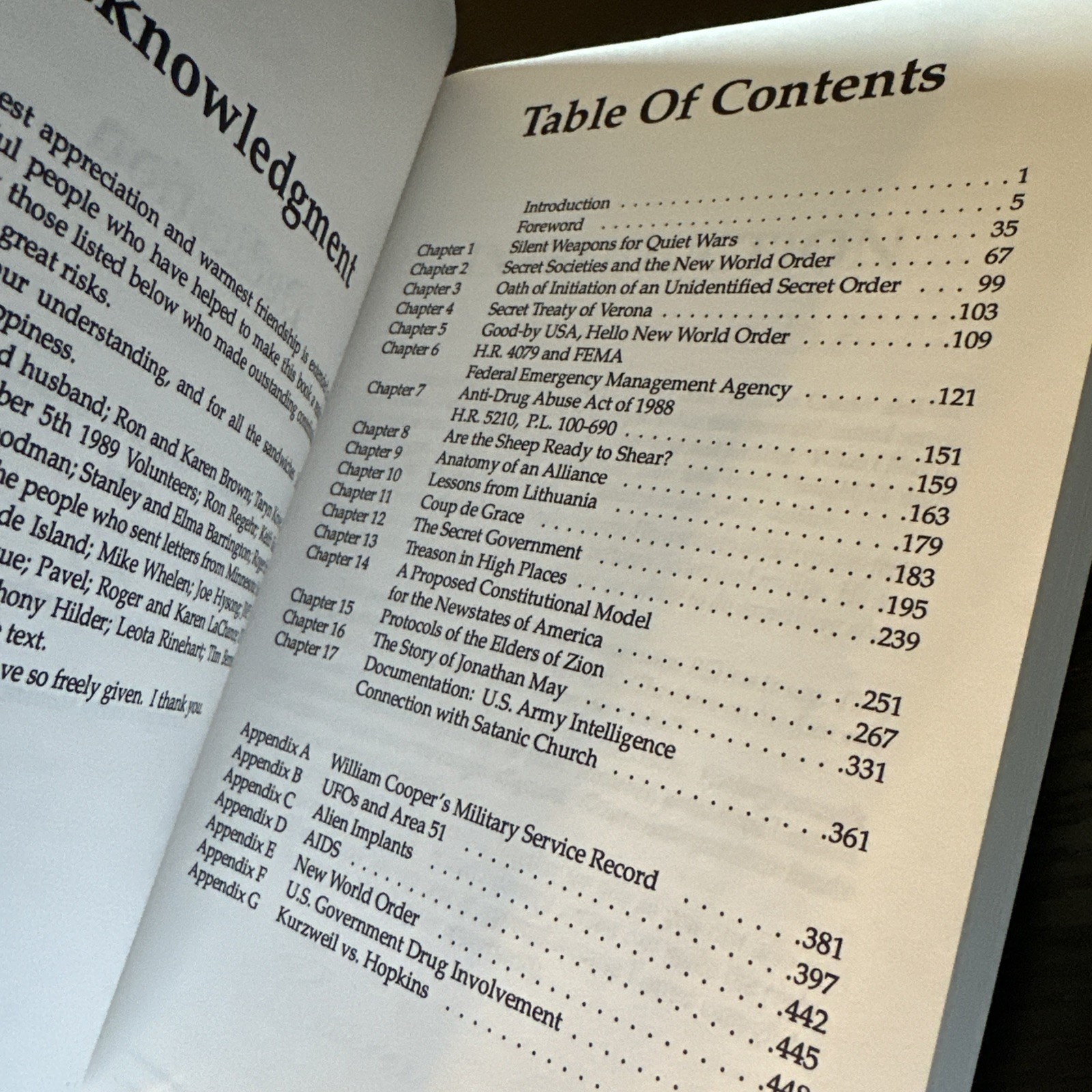 Behold a Pale Horse William Cooper Unrevised 1991 500p Protocols of Zion CFR NWO