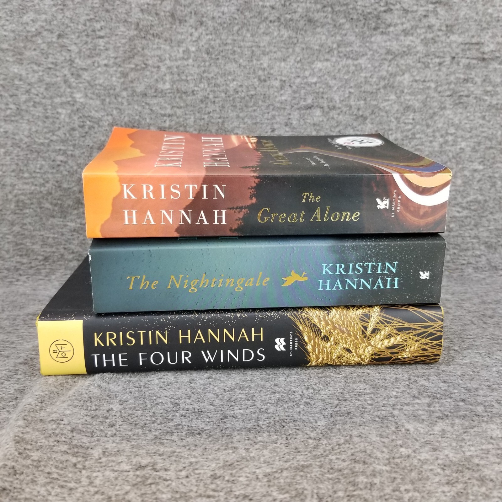 ✅LOT Of 3 Kristin Hannah Books The Great Alone The Nightingale The Four Winds