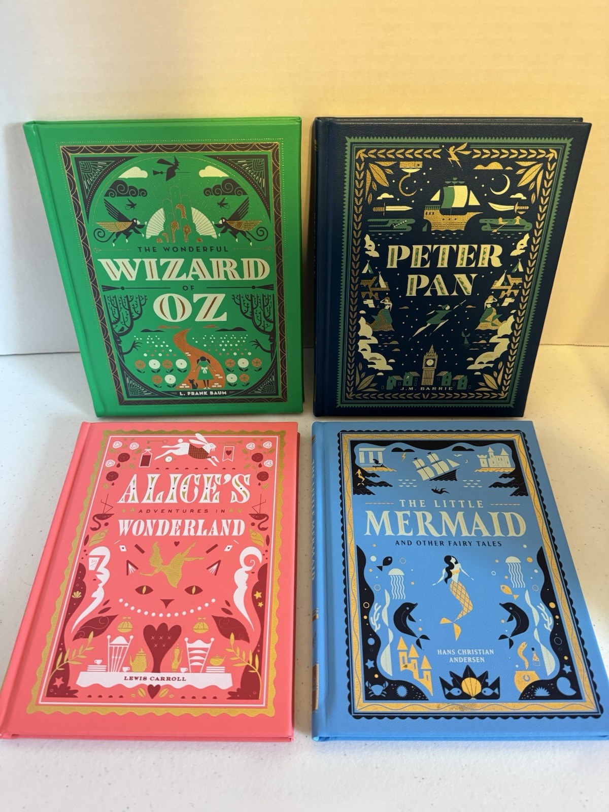 Classic Books Set of 4 Gilded Library Bundle Disney FAO Schwartz Painted Edge