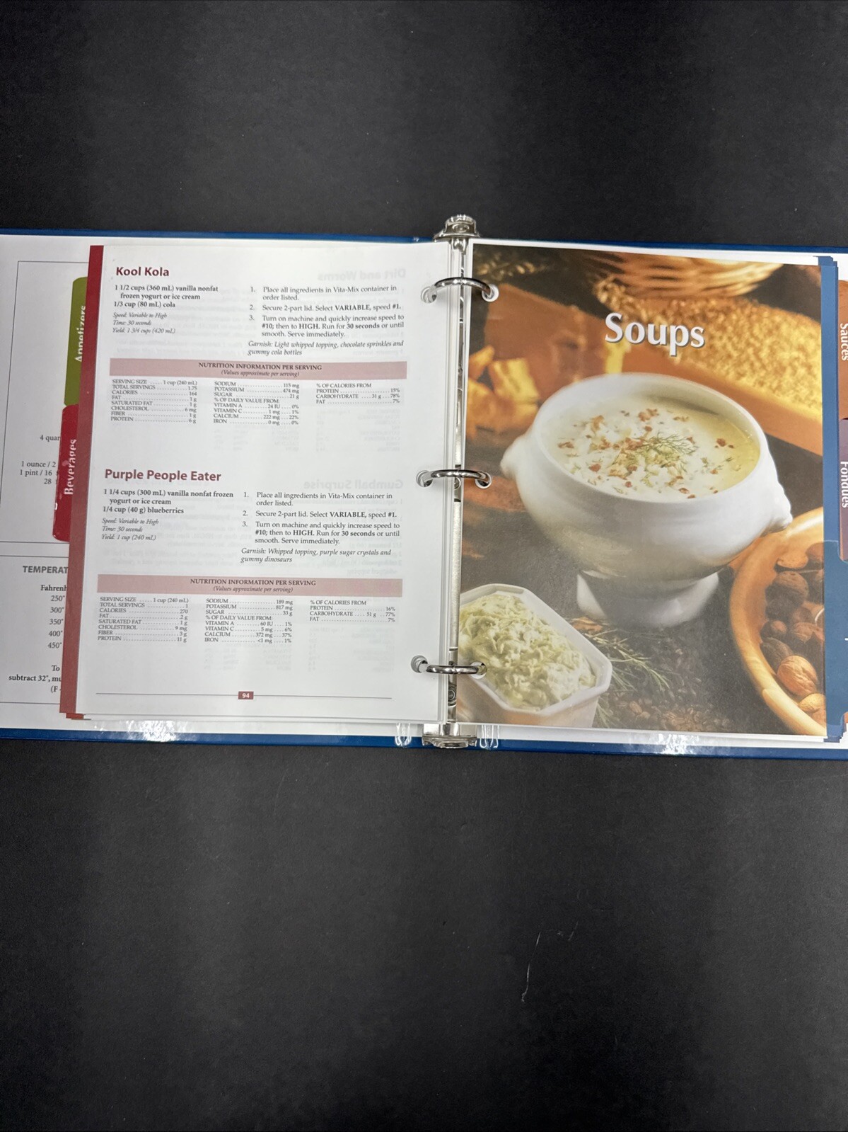 Vita-Mix Whole Food Recipes For Better Living 3-Ring Binder 2007 Cookbook & DVD