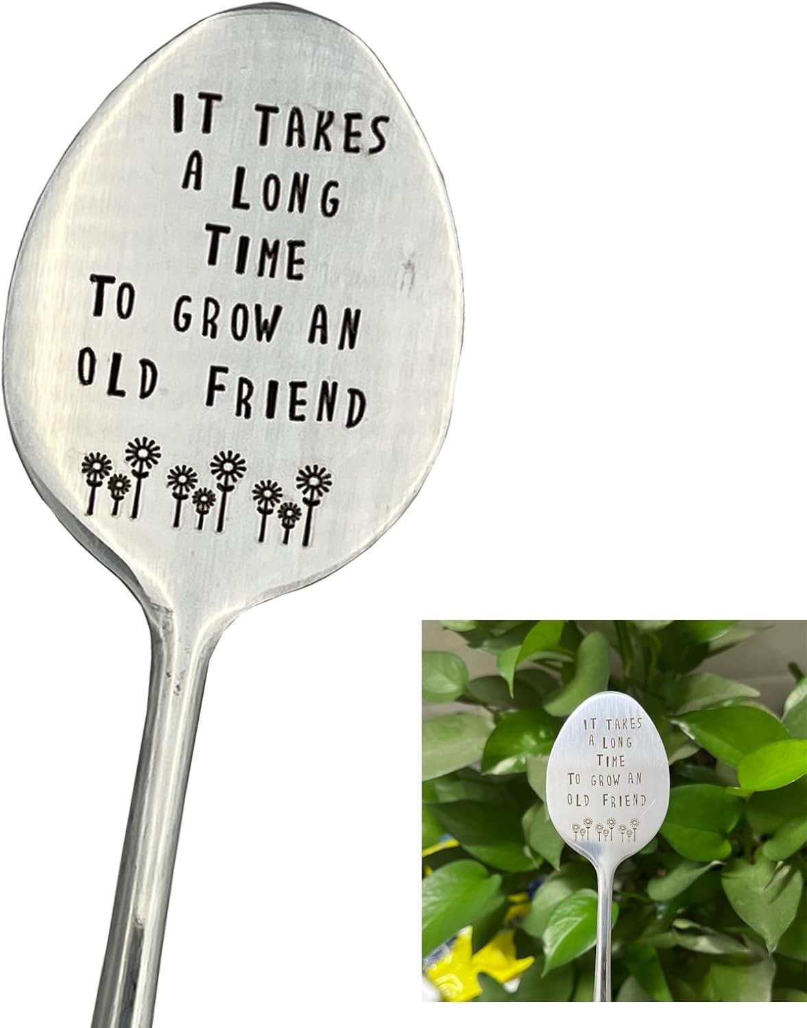 Charming Rectangular Plant Stake – Metal Gardening Gift for Women, 1 Count