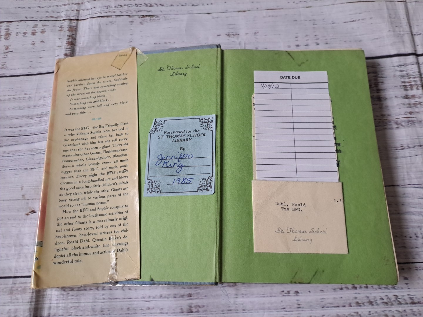 The BFG (by Roald Dahl) (1st American Edition, 1982) (Hardcover) 2nd Printing