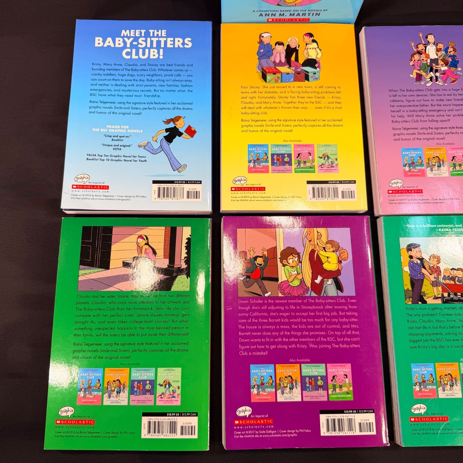 The Baby-Sitters Club #1-7 Graphic Novel Box Set by Raina Telgemeier Graphix COL