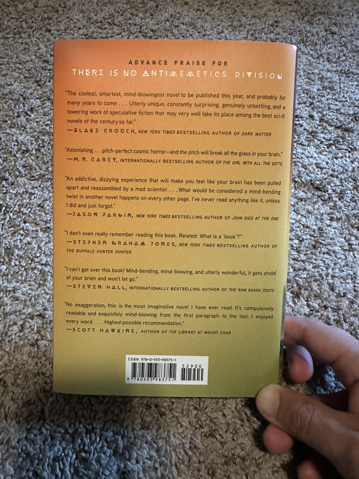 There Is No Antimemetics Division by QNTM (Hardcover) First Edition/1st Print VG