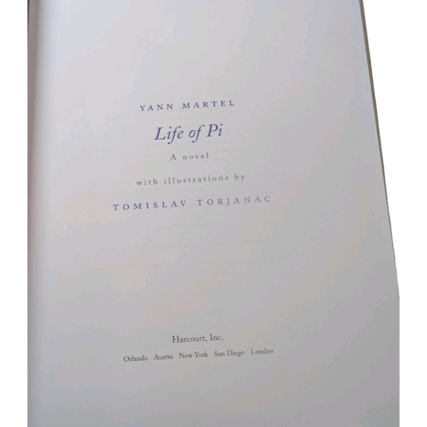 Life Of pi A Novel Harcover Book By Yann Martel Good Condition